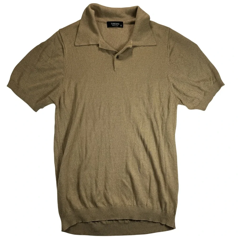 Toscano Short Sleeve Polo Shirt‎ Knit Sweater Mens Small Office Casual Preppy